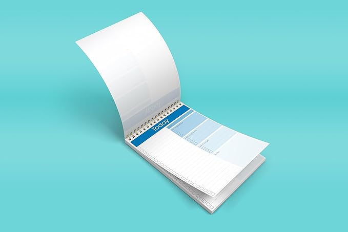 Better Office Products To Do List Notepad, 7" x 10" Today Note Pad, 52 Sheets, Double Wire Spiral, Daily Agenda Productivity Checklist Organizer (1 Pack)