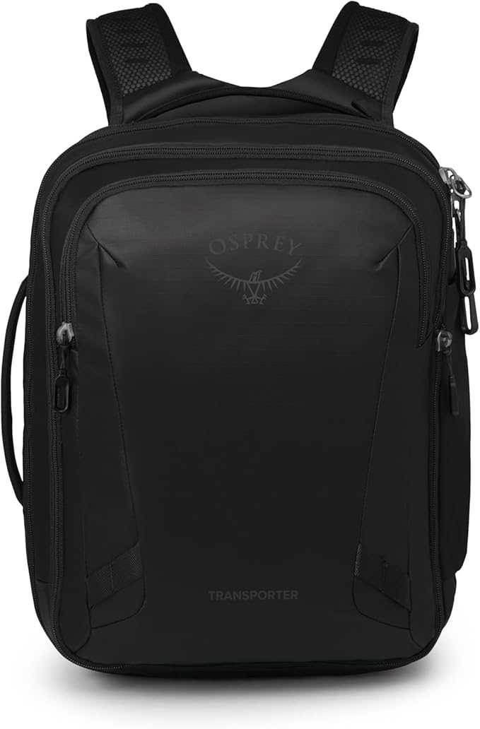 Osprey Transporter 26+6 Travel Pack - Expandable Personal Item Backpack with Laptop Sleeve - Lightweight Daypack, Raven Black