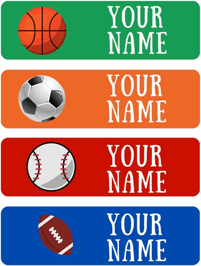 128 Custom Waterproof Dishwasher Safe Kid Name Labels for Daycare, School Supply, Baby Bottles, Lunch Boxes and Cups, Travel. Cute Personalized Design Name Stickers (Pattern 4)