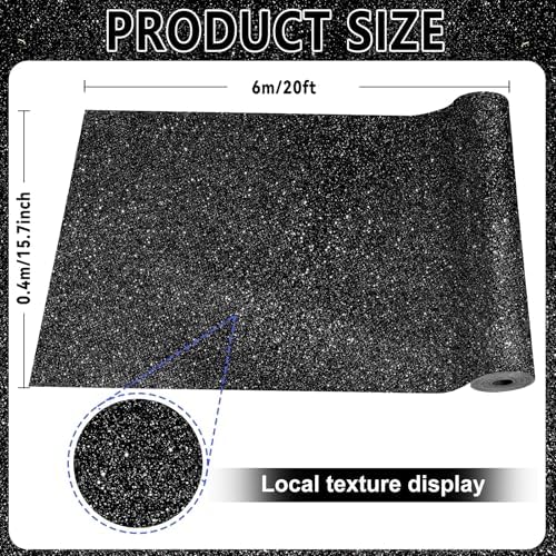 Glitter Black Bulletin Board Roll Non-Woven Fabric Poster 15.7" x 20 Ft