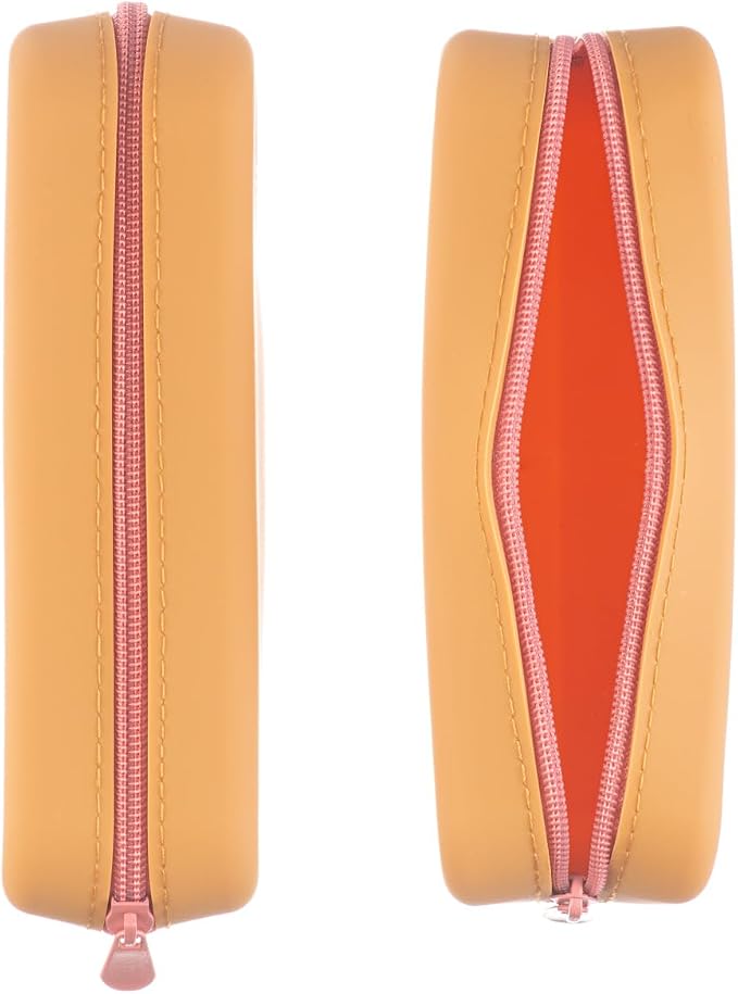 DIVERSEBEE Soft Silicone Pencil Case, Aesthetic Pencil Pouch with Zipper, Cute Pen Bag for School, Bible Journaling Supplies and Accessories, Pencil Organizer (Mango) | Aesthetic Pen Bag for School, Bible Study Journaling Supplies and Accessories, Cute...