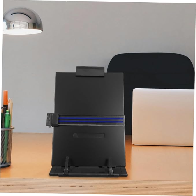 DOITOOL Adjustable Desktop Document Holder Stand for Reading and Typing Iron and Plastic Copy Holder with Clip Ergonomic Book Stand for Students and Office Use Compact Design for Books and