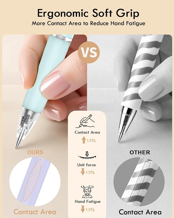 Gel Pens, 12 Pcs 0.7mm Quick Dry Black Ink Pen, Cute Ergonomics Fine Point Smooth Writing Pens, Back to School Office Supplies Fun Aesthetic Pen Gifts for Girl Student Women