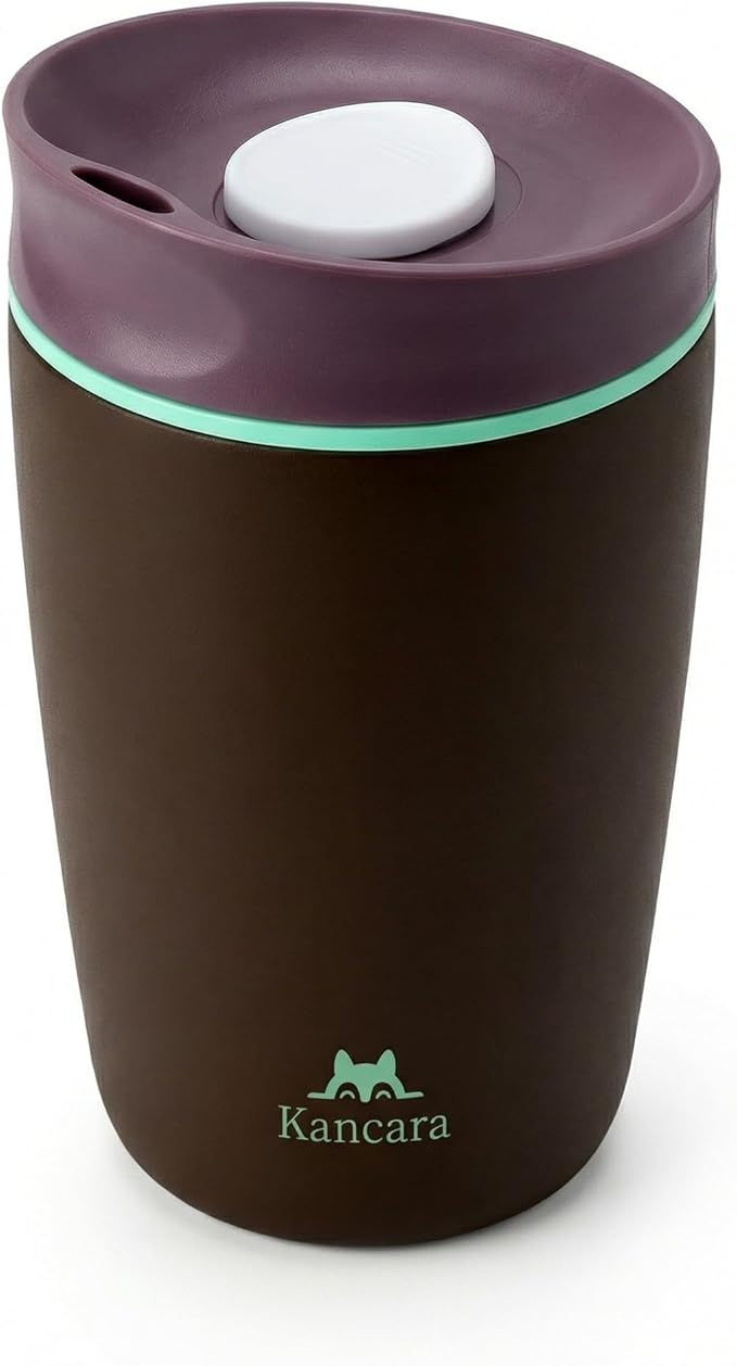 12 oz coffee tumbler Insulated coffee mug with lid Slider Insulated Stainless Steel Coffee Tumbler, Travel Mug for Hot and Iced Beverages insulated travel coffee mug (black)