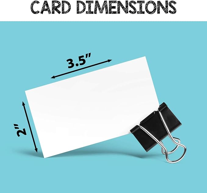 White Mini Index Cards 1,000 Count – Blank Unpunched 2"×3.5" Study Cards – Unruled Durable Cardstock – USA Made – Debra Dale Designs