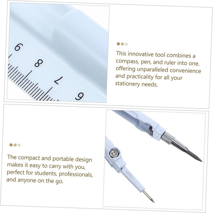 Multi-Function Geometry Compass Set Ruler and Protractor Precision Drawing Tools for Students Small Size Sturdy Plastic for Math Class and Exam Preparation