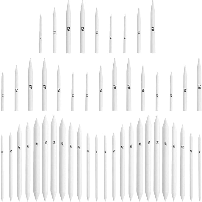 FEBSNOW 48 Pcs Blending Stump and Tortillions, Paper Art Blenders, Art Pencils, Drawing Pencils for Artists Student Sketch Drawing Tools, Drawing Supplies