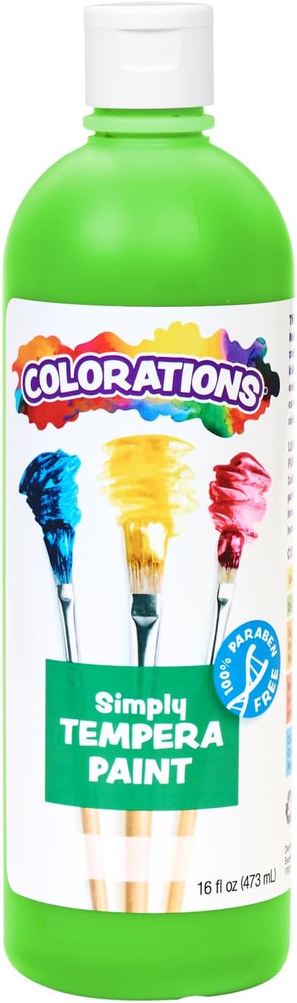 Colorations Paraben-Free Tempera Paint for Kids - Light Green, 16 Ounce Bottle, Non-Toxic and Made in The USA
