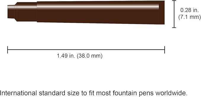 Monteverde Internatinal Size Cartridge to Fit Fountain Pens, Brown, 6 per Pack (G302BN)