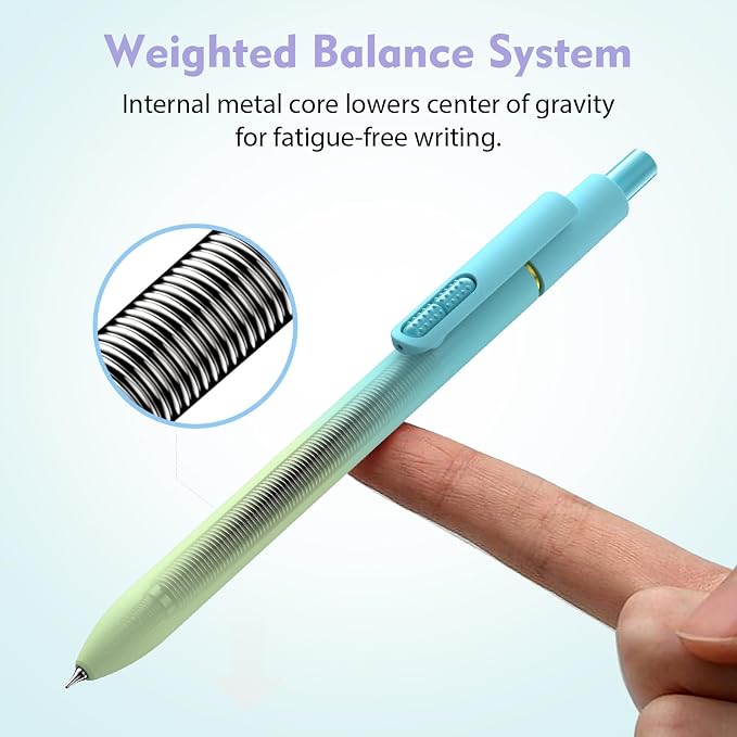 Hiacry 8 Pcs Gel Pens - 0.7mm Fine Point Quick-Dry Blue Ink Fidget Pens | Smooth Writing Pens, No Bleed, No Smear, Note Taking Journaling, School Office Supplies for Men & Women (Gradient 8Pcs)