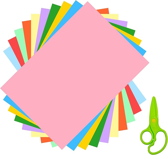 AIMI Construction Paper 100 Sheets Assorted Colors Bulk for School Supplies A4 Copy Paper Classroom Supplies Elementary Great for Arts Painting Coloring Drawing Creating Crafts