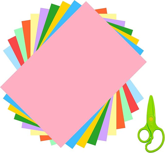 AIMI Construction Paper 100 Sheets Assorted Colors Bulk for School Supplies A4 Copy Paper Classroom Supplies Elementary Great for Arts Painting Coloring Drawing Creating Crafts