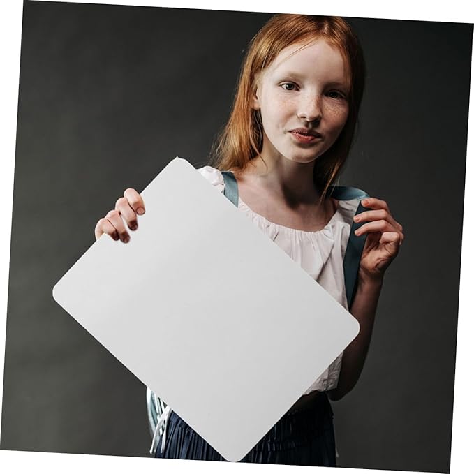 Angoily 2pcs Double-Sided Dry Erase Lapboards Portable Plastic Writing Boards Reusable Whiteboards for Classroom Students Teachers Erasable Note Taking