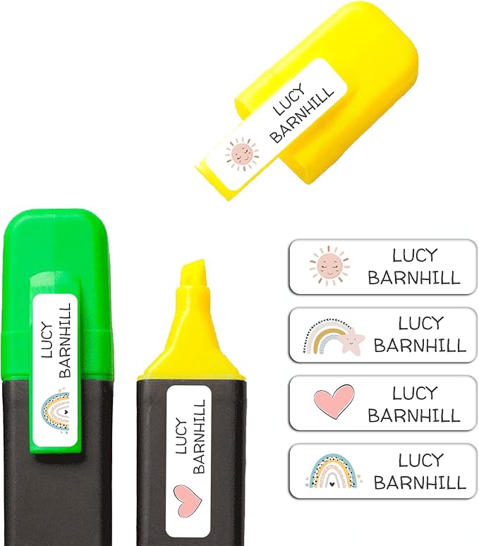 Custom Waterproof Dishwasher Safe Kid Name Labels for Daycare(128 Pack), Camp, School Supply, Baby Bottles, Lunch Boxes and Cups, Travel. Cute Personalized Design Name Stickers (Pattern 10)