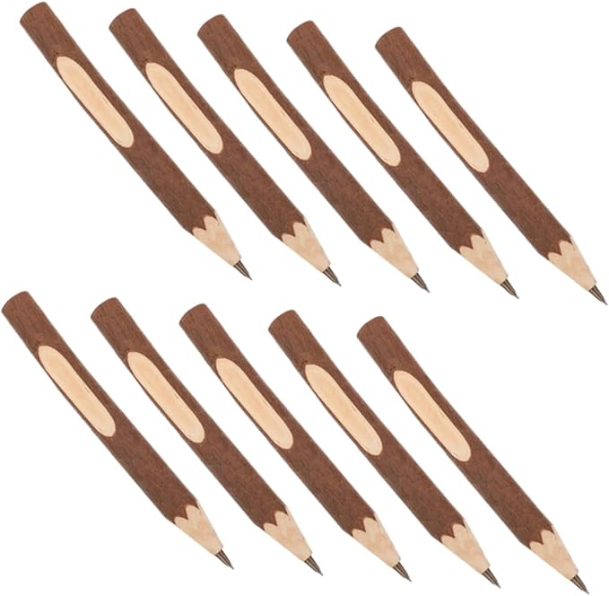 Ciieeo 10pcs Tree Bark Texture Wood Ballpoint Pens 17cm Small Portable Writing Pens Biodegradable for Office and School Use