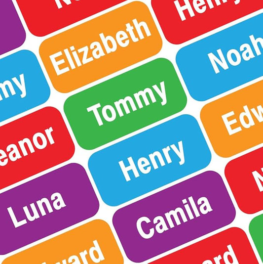 Personalized Name Labels for Kids – 60 Waterproof Peel-and-Stick Labels for Clothes, Lunch Boxes, Water Bottles, Laundry Bags – Durable, Dishwasher & Microwave Safe, Perfect for Camp, Daycare, School