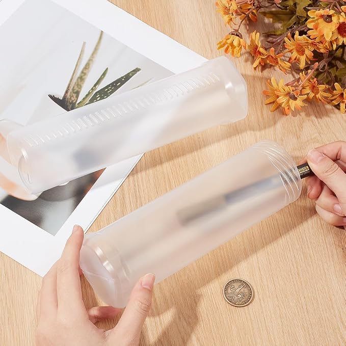 GORGECRAFT Retractable Pen Telescopic Holder Clear Pencil Case Metal Wire Pencil Cup Holders Vertical Stand Up Case Storage Tube Organizer Supplies for Artists Office Home Works