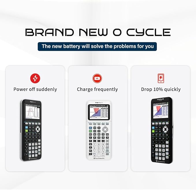 TI-84 Plus CE Battery,[2026 New Upgraded] 1600mAh Fits Texas Instruments TI-84 Plus CE,TI Nspire CX/CX II、TI Nspire CX CAS/CX II CAS,P/N:P11P35-11-N01/For 3.7L1200SPB High Capacity Battery