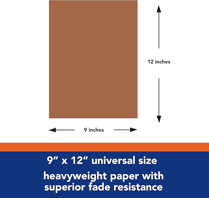 PACON-103031 Tru-Ray Heavyweight Construction Paper, Warm Brown, 9" x 12", 50 Sheets