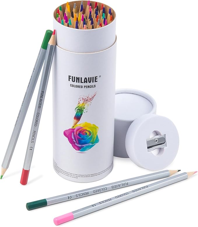 48 Colored Pencils for Adult Coloring Books,Premium Soft Core Coloring Set,Professional Drawing Pencils for sketching & Painting, Art Supplies for Artists,Oil-Based with Sharpener