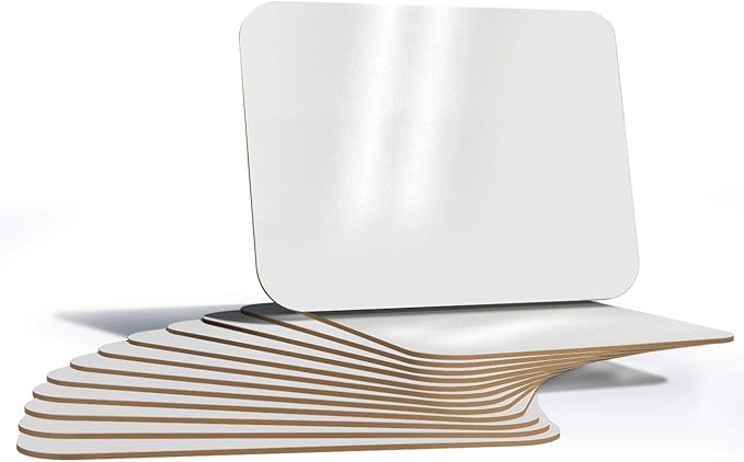 60-Pack Dry Erase Lapboards 9" x 12" x 1/8" Thick UV Coated Whiteboard, Safe Bull-Nosed Edges and Durable Dry Erase Surface, Perfect for Students and Teachers Alike, Long-Lasting, No Ghosting