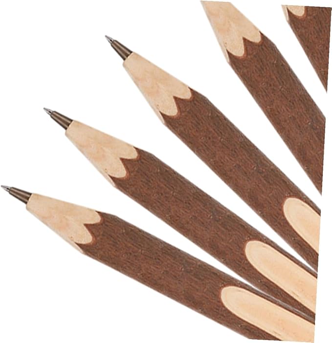 Natural Tree Bark Wooden Ballpoint Pens 13cm Biodegradable Wood Pen Set of 10 for Home Office Supplies
