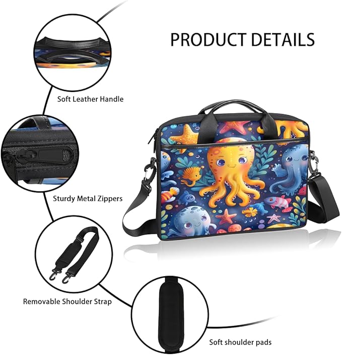 Tropical Octopus Laptop Sleeve Case for 13-15 inch Computer Bag Protective Laptop Handle Bag for Women Men