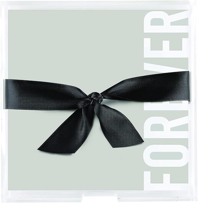 Santa Barbara Design Square Acrylic Notepaper Holder with 125 Sheets Heavyweight Paper, 6.5", Forever