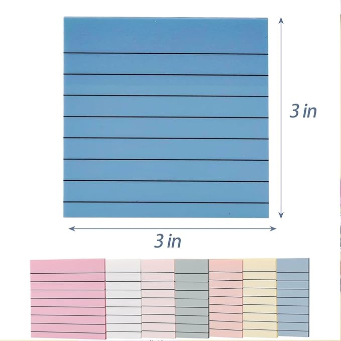 2 Pads, 100 Sheets, Clear Transparent Lined Sticky Notes 3x3 Inches, Self-Stick Notes, See Through Translucent, Easy to Post, Study Supplies, Office Products, Reusable, Waterproof, Orange