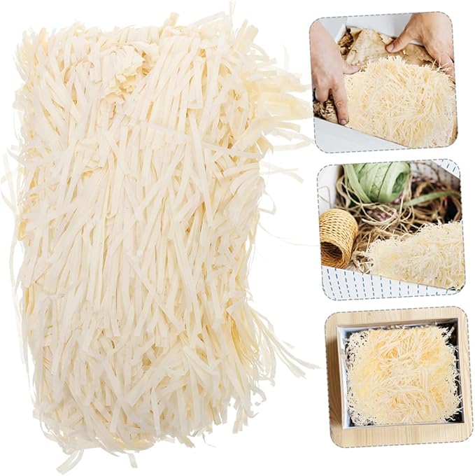 Yardwe Each Natural Paper Shreds for Box Filling Lightweight Recyclable Crinkle Cut Filler Paper for Wrapping Wedding Birthday and Treat Packaging Decoration
