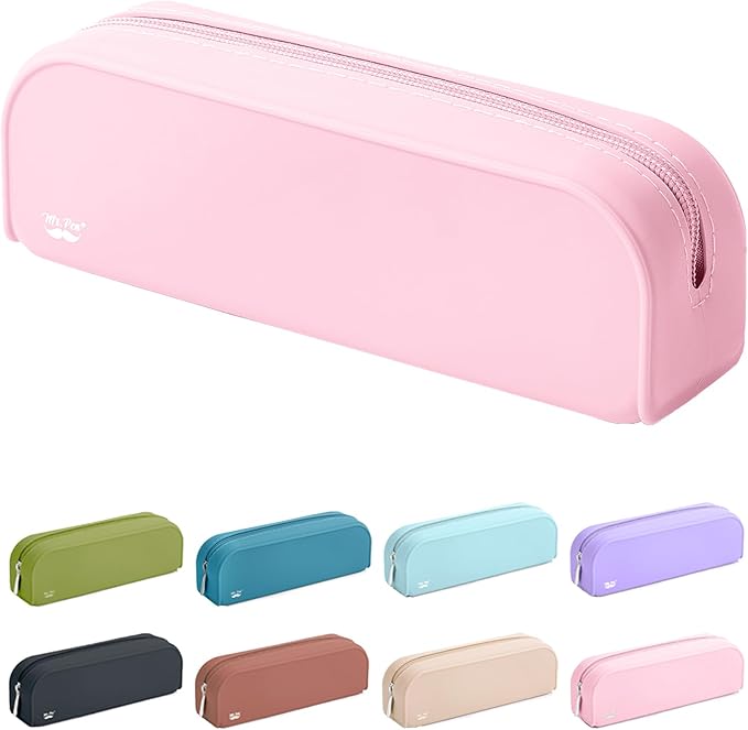 Mr. Pen- Silicone Pencil Case, Aesthetic Pencil Bag for Women, Makeup Pouch, Multifunctional Pouch for Stationery, Cosmetics and Electrical Goods Storage