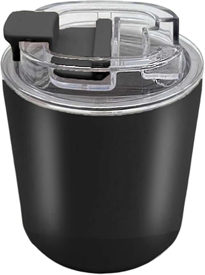 DEQIANG Travel Coffee Cup, Coffee Cup Travel with Lid, Insulated Coffee Mug for Hot & Cold Beverages, Great Gift Choice for Coffee Lovers, Office Workers, Hikers & Commuters (Black, 8.5 oz)