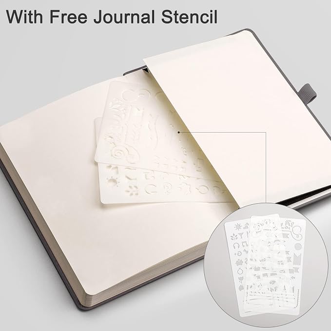 EMSHOI Dotted Journal Notebook, 256 Pages, A5 Size (5.7'' x 8.3'')