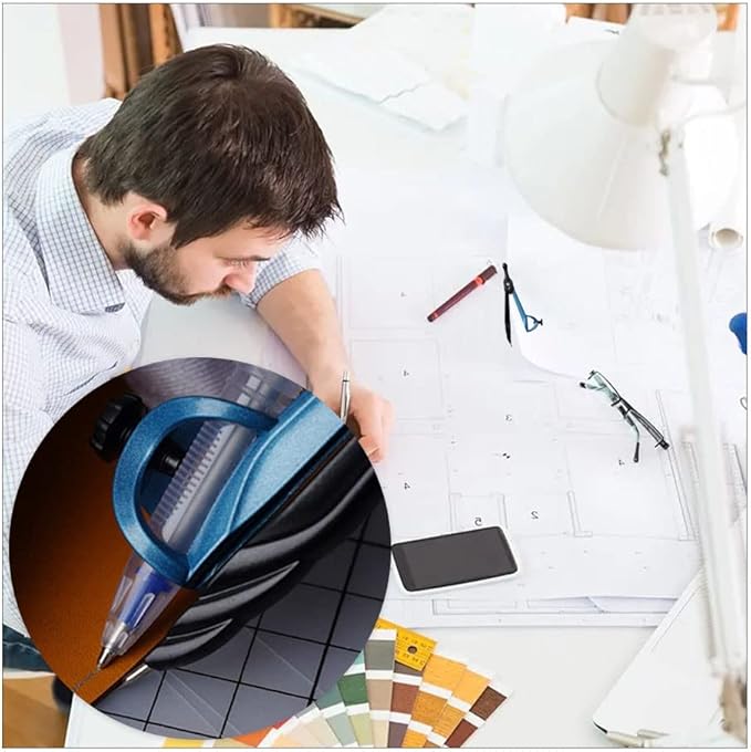 Protractor and Compass for Geometry Professional Compass Accurate Woodworking Compass with Penholder Adjustable Drawing