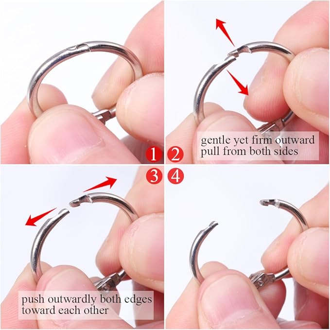 Antner 1 Inch Loose Leaf Binder Rings, 50 Pack Nickel Plated Small Metal Office Book Rings Keychain Keyrings for Paper, Index Cards, Flashcards, Scrapbooks, Home and Office Documents Organization