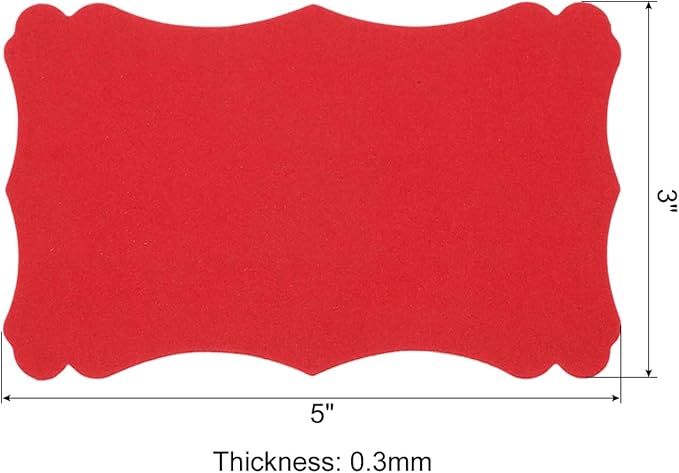 PATIKIL 3"x5" Blank Paper Business Cards, 120 Pack Small Index Flash Cards Words Message Note Card Mini Paper Tags Lace for DIY Gift, Red