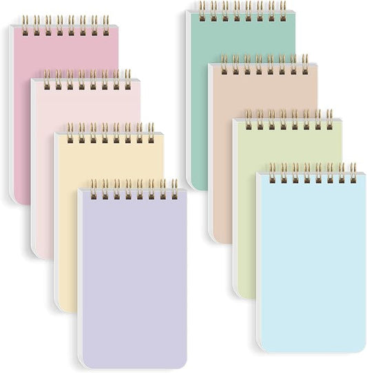 SKYDUE Small Notebooks, Cute 3x5 Pocket Notepads, Mini Spiral Notebook with Lined Pages Nursing School Essentials, School Office Supplies Set Of 8