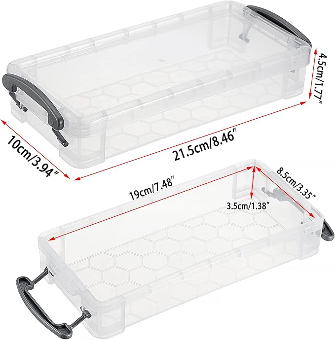 BTSKY Large Capacity Pencil Box, Office Supplies Storage Organizer Box, Brush Painting Pencils Storage Box Watercolor Pen Container Drawing Tools(6 Pack Clear)