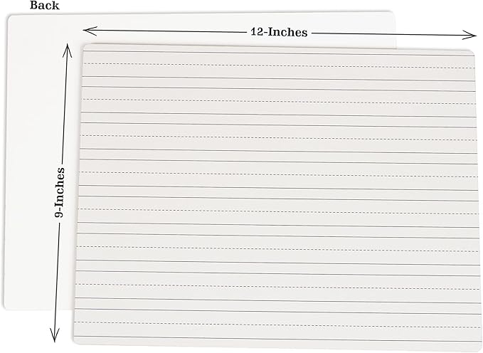 Dry Erase Board for Kids 9 x 12 Double Sided Lined/Blank Dry Erase Lapboard W/ 4 Markers for Home/School (1 Piece/Set)