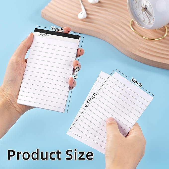 Dynta 36 Pcs Note Pads, 3x5 In Small Notepad, 80GSM White Lined Scratch Pads for Writing, 45 Sheets Per Memo Pad for Jotting Down Quick Notes, Grocery and Shopping Lists
