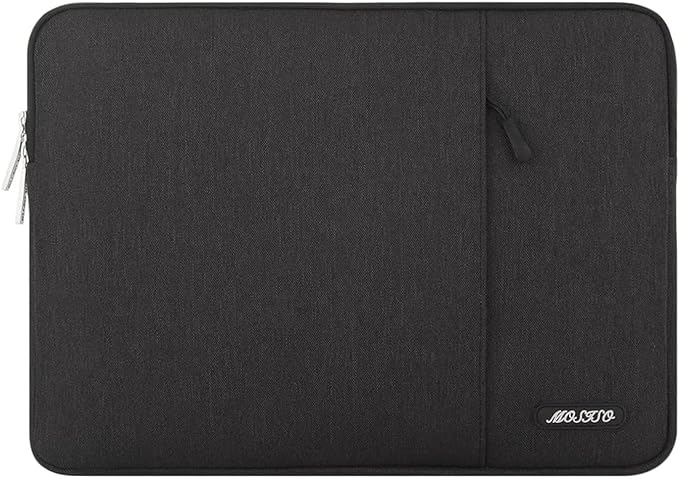 MOSISO Laptop Case 16 inch, 15-15.6 inch Laptop Sleeve Compatible with MacBook Pro 16 M5 M4 M3 M2 M1, HP Acer Dell Lenovo ASUS, Polyester Vertical Computer Sleeve Bag with Pocket, Black