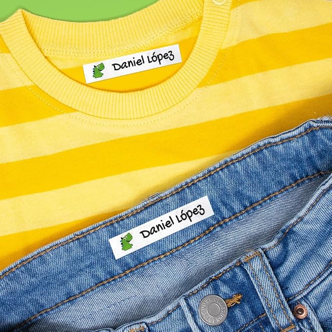 620 Custom Name Labels for Clothing & School Supplies – 400 Iron-On Fabric Labels + 220 Waterproof Stickers for School, Daycare & Nursing Home
