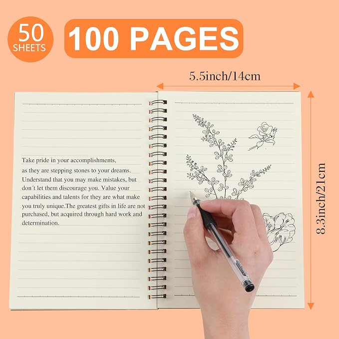Yahenda Spiral Notebook Bulk A5 College Ruled Journals Notebooks Lined 8.3 x 5.5 Inch Note Books Composition Writing Thick Paper Notebook for Office Business School Gifts Supplies(Assorted Color, 54