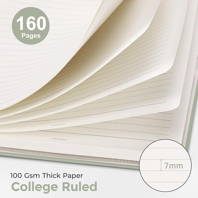 AHGXG Spiral Journal Notebook, 160 Lined Pages, A5 Size (5.7'' x 8.3'')