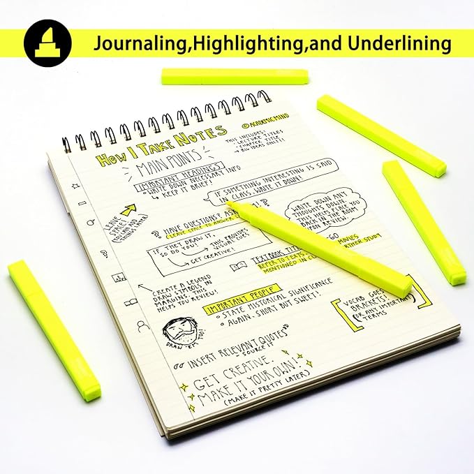 Vitoler Fluorescent Yellow Highlighters,20 Pack Bright Color Chisel tip Highlighters for Adults in the Home School Office