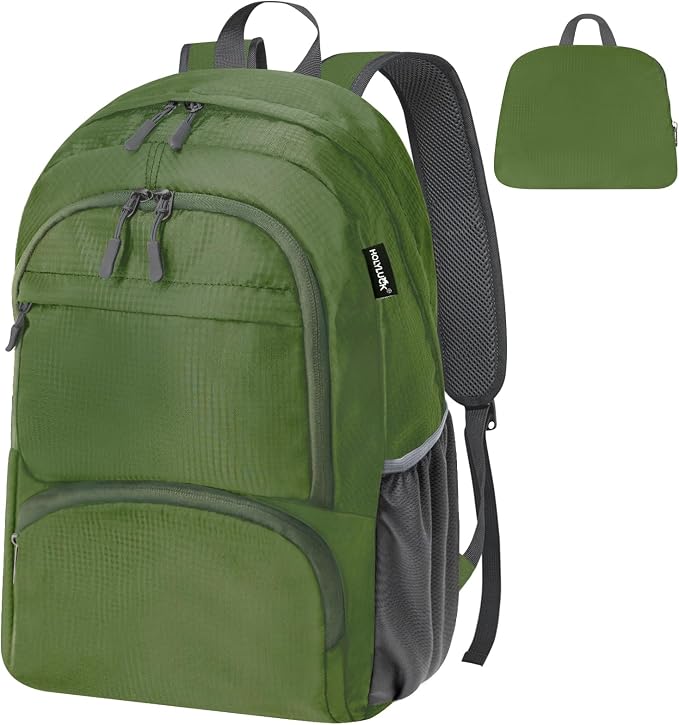 HOLYLUCK 20L lightweight packable Hiking Daypack Foldable Backpack for Men Women Small Travel Outdoor Foldable Shoulder Bag