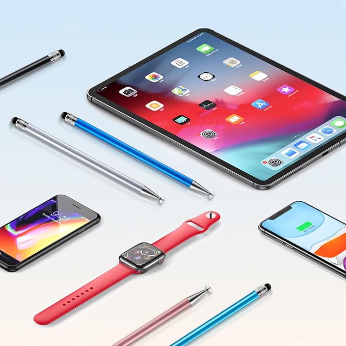 ChaoQ 2-in-1 Stylus Pen for Touchscreen, 6pcs High Sensitivity and Precision Stylus Pens for iPad iPhone Android Suitable for All Touch Screens (Rose Gold)
