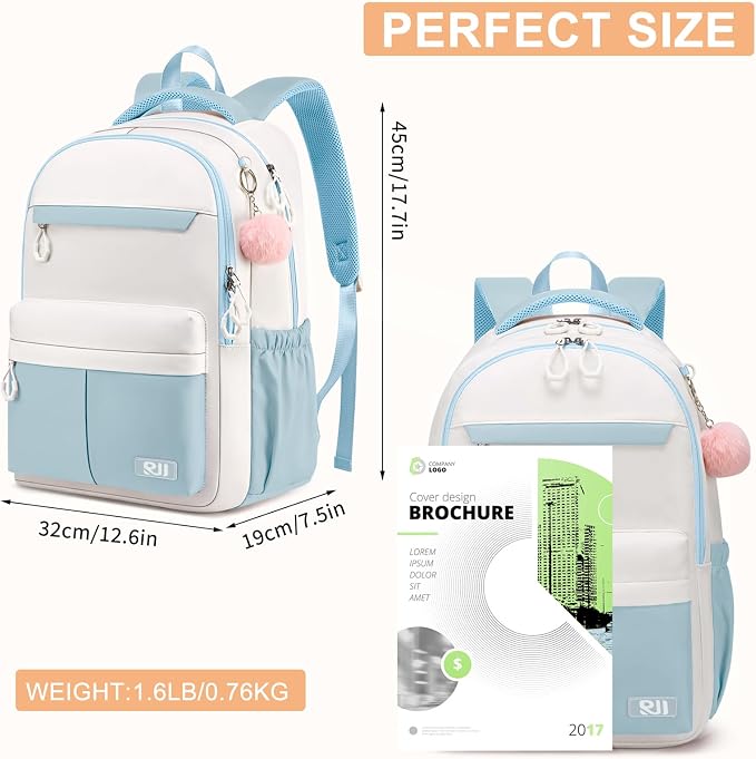 School Backpack for Teen Girls Women Students - 15.6 Inch Laptop Backpacks with Large Capacity Ergonomic Support, College Travel Daypack, Casual Bookbags