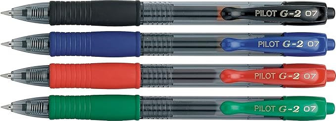 Pilot G2 Premium Gel Roller Pens, Bold Point, Gel Ink Pens, 1 mm, Pack of 4, Assorted Classic - Ideal for School, Journaling & Office Writing