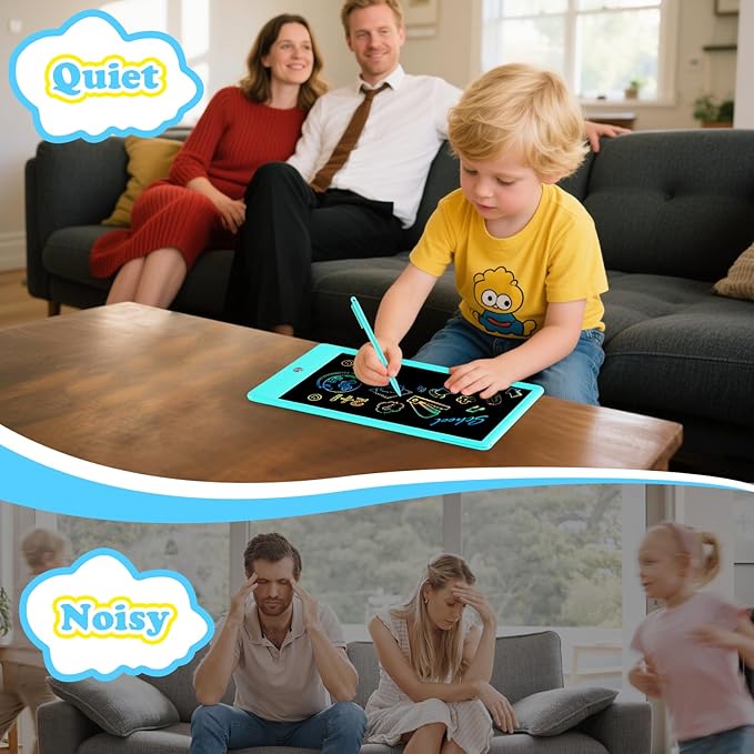 EooCoo LCD Writing Tablet for Kids, Toddler Gifts 10 Inch Kids Drawing Pad Doodle Board, No Mess Coloring Books for Toddler, Travel Activities, Educational Toys for 3-8 Years Old Girls Boys